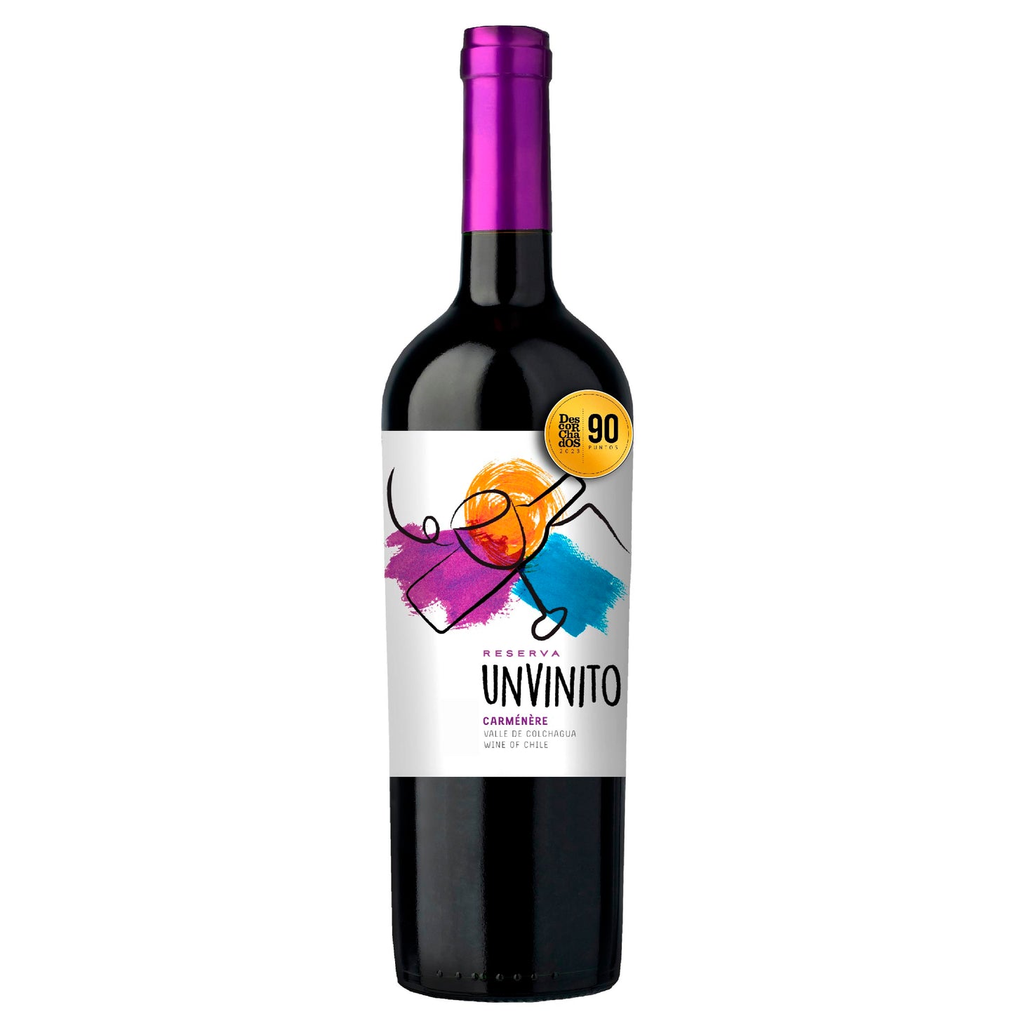 Unvinito-carmenere-Medalla-90-Puntos-descorchados