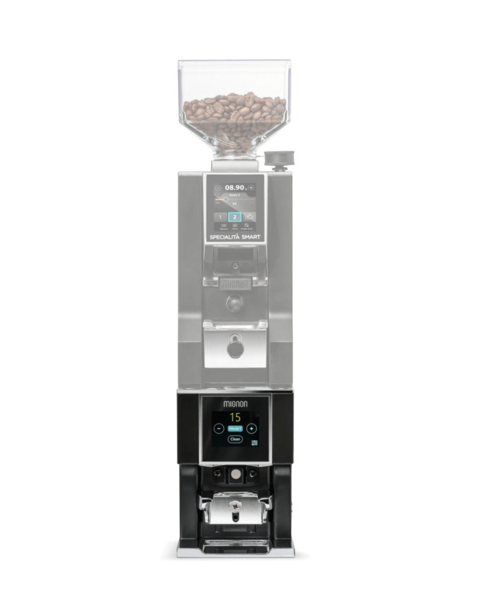 Tamper-automatico-Eureka-Mignon-negro-Implemetacion