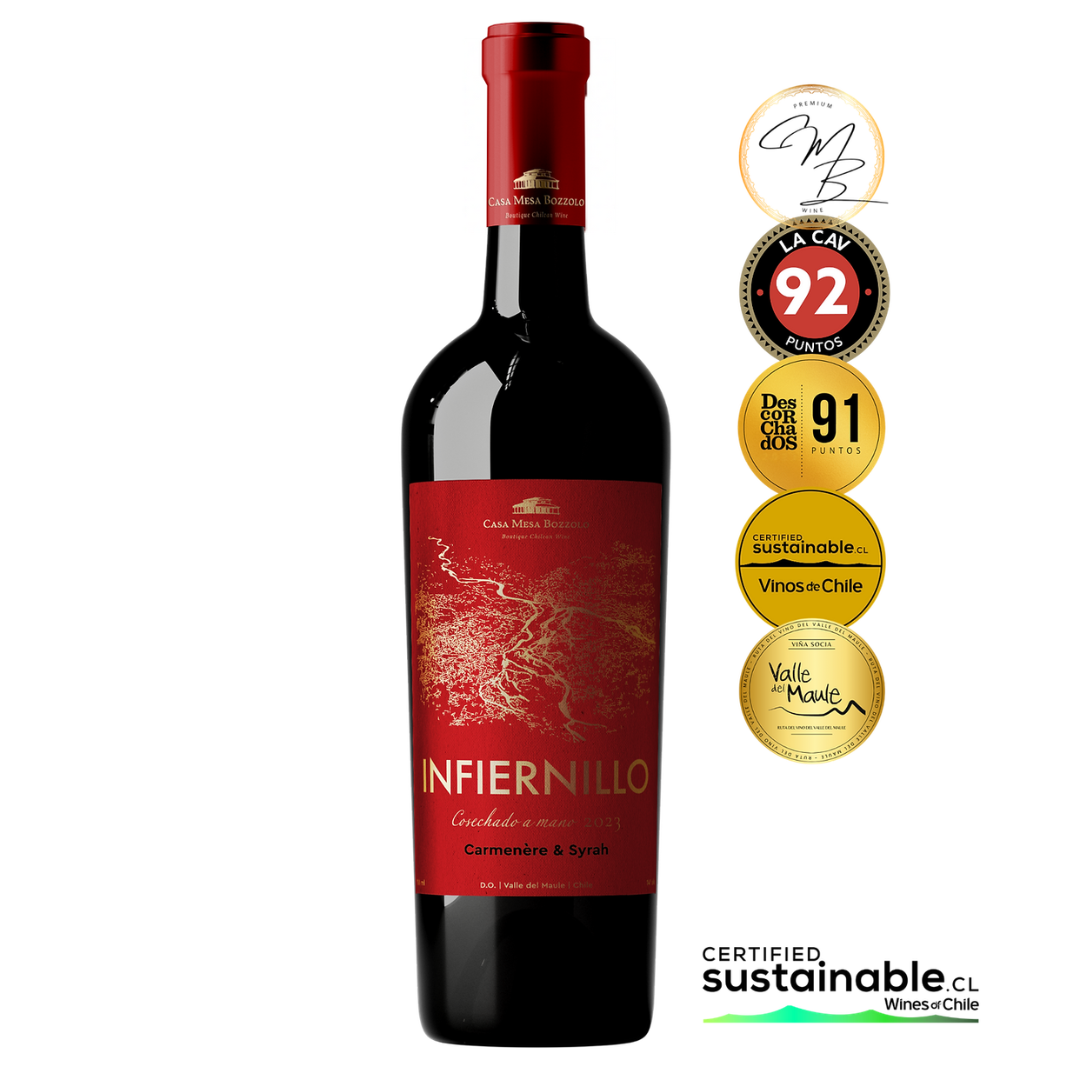 Vino-Red-Blend-Infiernillo-ensamblaje-Carmenere-syrah-con-medallas