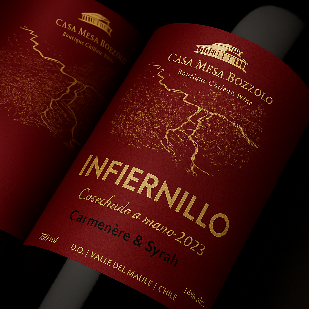 Vino-Red-Blend-Infiernillo-ensamblaje-Carmenere-syrah-zoom-etiqueta