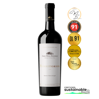 Vino-Territorios-Red-Blend-Ensamblaje-Tinto-Carmenere-Cabernet-Sauvignon-con-Medallas