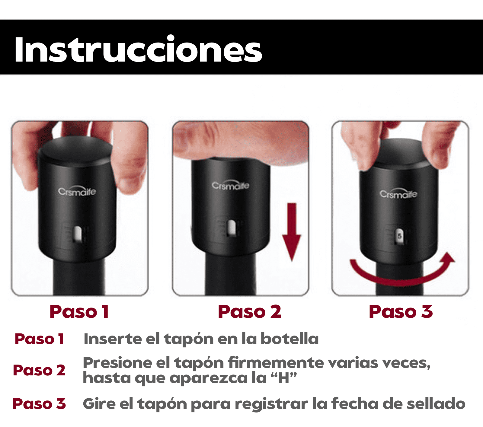 Tapón Sellador al Vacío para Vinos - Otto Brands Co